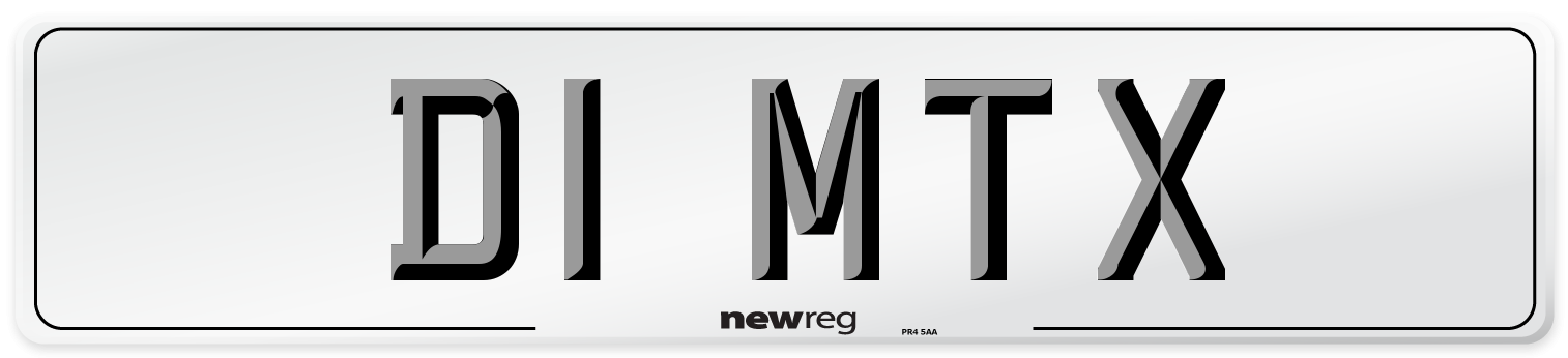 D1 MTX Number Plate from New Reg